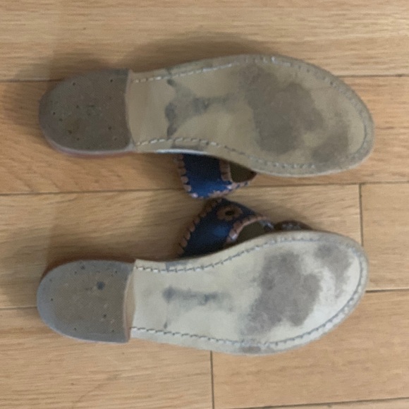 Jack Rogers Denim Blue Brown Flat Sandals 6 - Picture 3 of 6